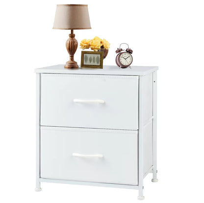 2-Drawer Fabric Nightstand