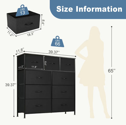 9-Drawer Fabric Dresser